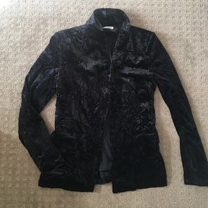Crushed velvet black blazer